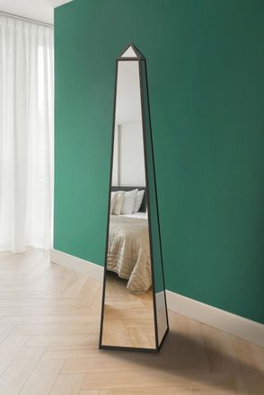 MirrorOutlet Black Metal Edged Mirrored Ornament (150CM X 30CM X 30CM) | Size: 1 Pack