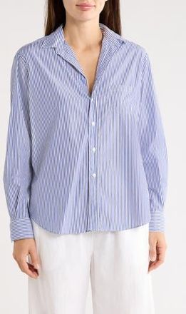 Frank & Eileen Relaxed Button-Up Shirt in Blue Stripe at Nordstrom Rack, Size X-Small