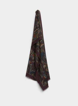 Lauren Ralph Lauren Womens Autumn paisley 100% wool lightweight scarf