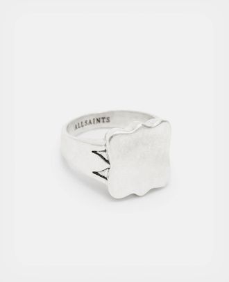 AllSaints Sterling Silver Clean Shield Sterling Silver Ring, Size: S