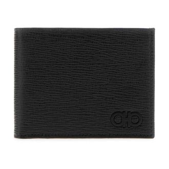 Ferragamo Gancini Leather Flap-over Wallet - male - Ferragamo - Wallets & Cardholders - Black - ONE SIZE - Accessories
