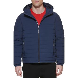 Tommy Hilfiger Quilted Zip Jacket in Midnight at Nordstrom Rack, Size X-Large