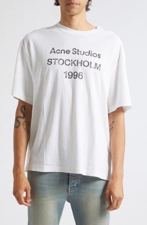 Acne Studios Exford U 1996 Organic Cotton & Hemp Graphic T-Shirt in Off White at Nordstrom, Size X-Large
