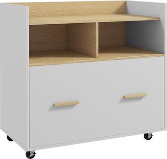 Vinsetto Vinsetto - Cajonera De Oficina Armario Archivador Con Ruedas Caj&oacute;n Barras Colgantes Para Tama&ntilde;o A4 Y 2 Compartimientos De Almacenaje 76x40x75,5 Cm