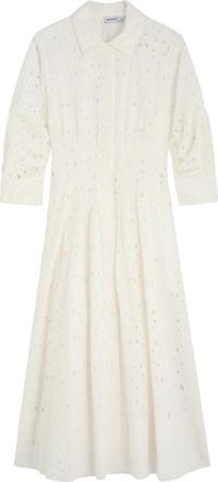 SIMKHAI Jazz Floral-embroidered Cotton Midi Dress - White - M (UK12 / M)