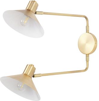 Beliani Lámpara de pared moderna aplique 2 luces iluminación pantalla tambor metal acero ajustable con elementos dorados dorado Kadassa