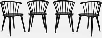Sweeek Sweeek - Silla De Bar De Madera Y Contrachapado, Set De 4, Paula, Negro, 53x47.5x76 Cm