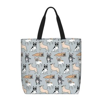 Generic Women Handbag French Bulldog Women Tote Bag Print Waterproof Crossbody Bags, For School, Holiday, Graduation, Christmas, Work