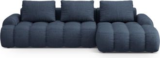 Cosmopolitan Design Sof&aacute; cama esquinero con ba&uacute;l 3 plazas tejido estructural azul oscuro