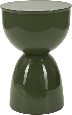 Mauro Ferretti Mesa de centro de metal verde brillante, &oslash; 31x46 cm