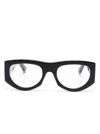 Gucci geometric-frame glasses - women - Acetate - 53 - Black
