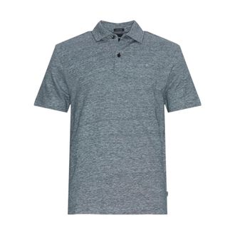 HUGO BOSS Hugo, Polo Shirts, male, Blue, Size: 2XL Navy Cotton Linen Polo Shirt