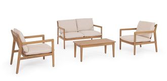 BIZZOTTO Conjunto de sal&oacute;n en madera y revestimiento hidr&oacute;fugo Natural