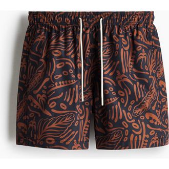 H&M Patterned Swim Shorts in Brown/patterned at Nordstrom, Size X-Small