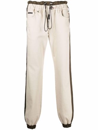Philipp Plein Iconic Plein jogging trousers - men - Cotton/Cotton/Elastane/Polyester/Polyester - 31 - Neutrals