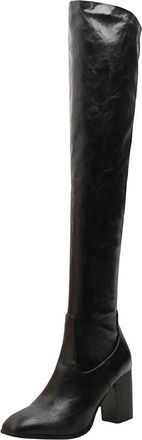 Generic Womens Furry Snow Boots Block Heel Over The Knee Long Boots