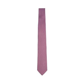 Ferragamo Ties, male, Pink, Size: ONE SIZE Tetris Gancini Silk Tie