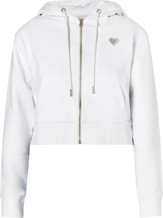Mymo Bijgesneden hoodie met rits Dames wit
