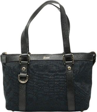 Gucci Black Gg Canvas Abbey Handbag (Authentic Pre-Loved)