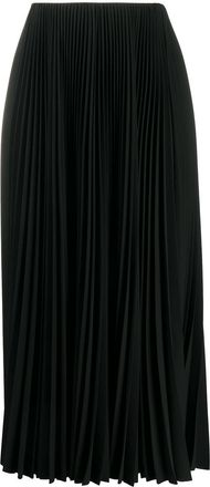 Balenciaga pleated midi skirt - women - Polyester - 36 - Black