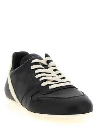 Rick Owens Bicolor Calfskin Low Top Sneaker - Black