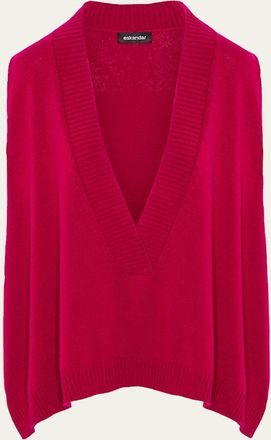 Eskandar Cashmere A-Line Sleeveless Deep V-Neck Sweater
