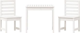 vidaXL Mesa Y Sillas De Jard&iacute;n 3 Piezas Madera Maciza De Pino Blanco Vidaxl