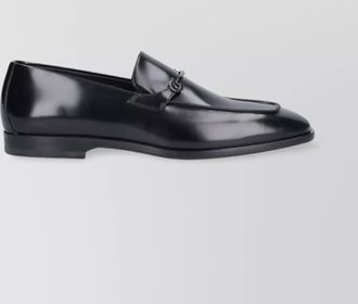 Ferragamo loafers with metal bit detail and square toe