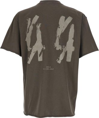 44 Label Group Mens T-Shirt Round Neck Grey Cotton T-Shirts And Polos
