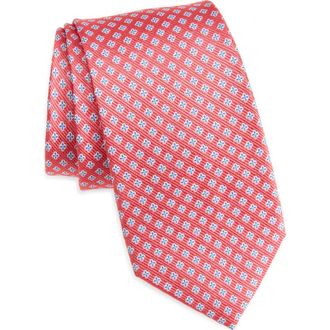 Nordstrom Quatrefoil Medallion Silk Tie in Coral at Nordstrom