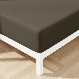 KASANOVA Lenzuolo singolo con angoli in microfibra mano pesca marrone scuro