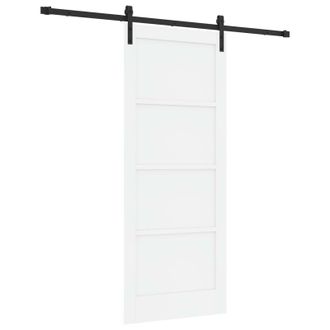 vidaXL Puerta Corredera Blanco Y Negro 83 X 202 Cm Vidaxl