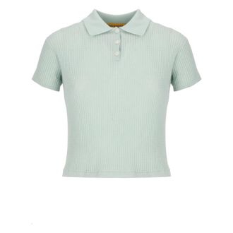 Guest In Residence Cashmere Knitwear, female, Green, Size: L Shrunken Cashmere Polo