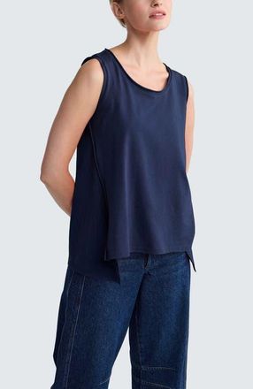 Luukaa D'Celli Azari Sleeveless Jersey Top in Navy at Nordstrom, Size 18