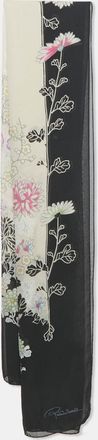 Roberto Cavalli Multicolor Floral Printed Silk Scarf