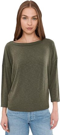 Michael Stars Clara 3/4 Sleeve On/Off Shoulder Womens Clothing Caper : XL (US 10-12), Polyester/Rayon/Spandex