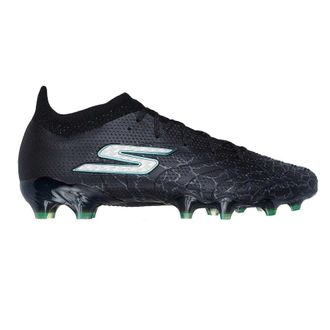 Skechers Heren Crackle Effect Firm Ground Voetbalschoenen (Zwart/Zilver)