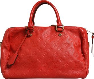 Louis Vuitton Red Monogram Empreinte Speedy Bandouliere Womens 30 (Pre-Owned)