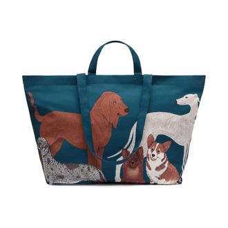 Inou&iuml; Editions Maxi Shopper Bag - Toutou - female - Inoui Editions - Shopping Bags - Blue - ONE SIZE - Bags
