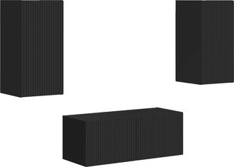vidaXL Conjunto De Mueble De Tv 2 Uds. Negro Vidaxl