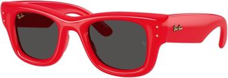 Ray-Ban Wayfarer Puffer Zonnebril - unisex - Zonnebrillen - Rood - 47 MM - Accessoires