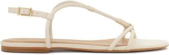 Kazar Schoenen, Dames, Beige, 37 EU, Leer, Minimalistische sandalen op een platte zool