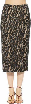 Alexia Admor Taye Lace Midi Pencil Skirt in Black at Nordstrom Rack, Size 10