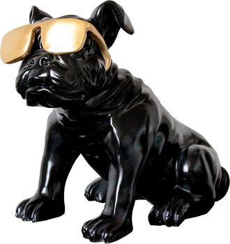 Schubiger M&ouml;bel Skulptur Bulldogge mit Goldener Sonnenbrille