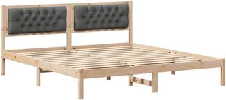 vidaXL Estructura De Cama Con Cabecera Gris Oscuro 160 X 200 Cm Vidaxl