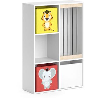 Vicco Estanter&iacute;a Infantil Luigi, Blanco, 72 X 107.8 Cm Con 2 Cajas Plegables Opt.2 Vicco