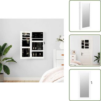 vidaXL Furniture Limited - Armadio Portagioie con Specchio a Muro Bianco