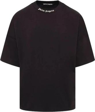 Palm Angels Logo Print T-Shirt - Heren - T-shirts - Zwart - L - Katoen - Tops