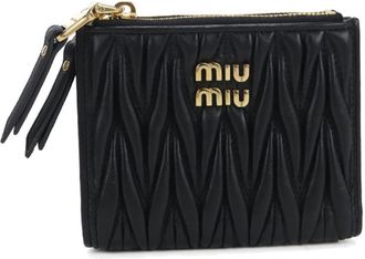 Miu Miu Matelasse Black Leather Wallet (Bi-Fold) (Pre-Owned)
