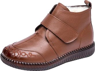 Generic Wide Boots Women Shoes Outdoor Ski Boots Thickening Shoes for Women Winter (Brown, 5.5)